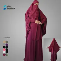 Groothandel Nieuwe Ontwerp Populaire Moslim Abaya Twee Set Gebed Jurk Lange Mouw Nieuwste Boerka Bescheiden Kleding Abaya Vrouwen Moslim Jurk