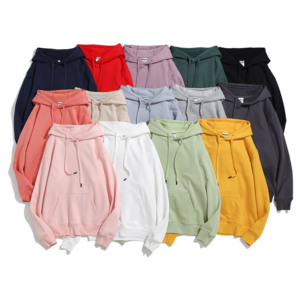 Sweat à capuche personnalisé avec broderie et impression unie, 350 GSM, en molleton de coton et polyester épais, avec poche, style streetwear, cordon de serrage - Product Image 1
