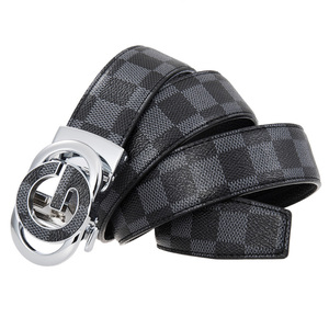 Cintura da <span class=keywords><strong>Uomo</strong></span> in Vera Pelle Nera di Lusso di Alta Qualità con Fibbia a Scorrimento di Marca Famosa 2022 - Product Image 3