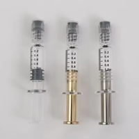 1ml 2.25ml 3ml 5ml 10ml Seringue Borosilicate Piston Plastique Doré Argent Métal Piston Seringue Verre 1ml Luer Lock Syinge