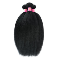 Extensions de cheveux synthétiques tressées au crochet, style Yaki Straight et Kinky Straight, perruque noire naturelle