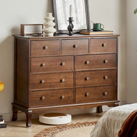 Armoire de rangement pour coiffeuse trois personnes en bois massif de luxe américain rétro hôtel villa chambre à coucher bois foncé