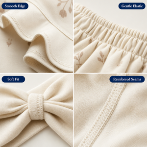Set Estivo 3 Pezzi per Bambine in Mussola Traspirante: Vestito con Maniche a Volant, Pantaloncini e Fascia per Capelli in Morbido Cotone - Product Image 3