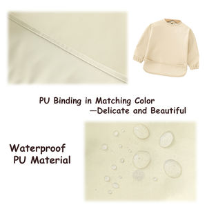 <span class=keywords><strong>Tablier</strong></span> imperméable pour tout-petit à manches longues, bavoirs pour bébé, personnalisation, lavable, respirant, PU sans BPA, écologique, antibactérien, simple - Product Image 3