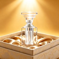 Flacon vide en verre transparent de 3 ml pour Attar Arabe, décoratif, en cristal, pour huile d'Oud et huiles essentielles, avec boîte