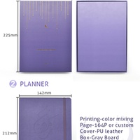 Agenda de Cuero PU con Cinta, Diseño de Puntos de Ramadán, Grabado en Relieve, Color Morado