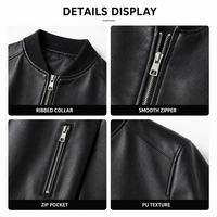 Blouson Bomber en Cuir PU pour Homme, Printemps Automne, Décontracté, Entièrement Zippé, Style Moto, Logo Personnalisé, Fournisseur OEM en Gros