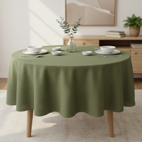 Nappe ronde vert sauge 132, taille personnalisée, nappe ronde vert chasseur 130, nappes rondes de 90 pouces