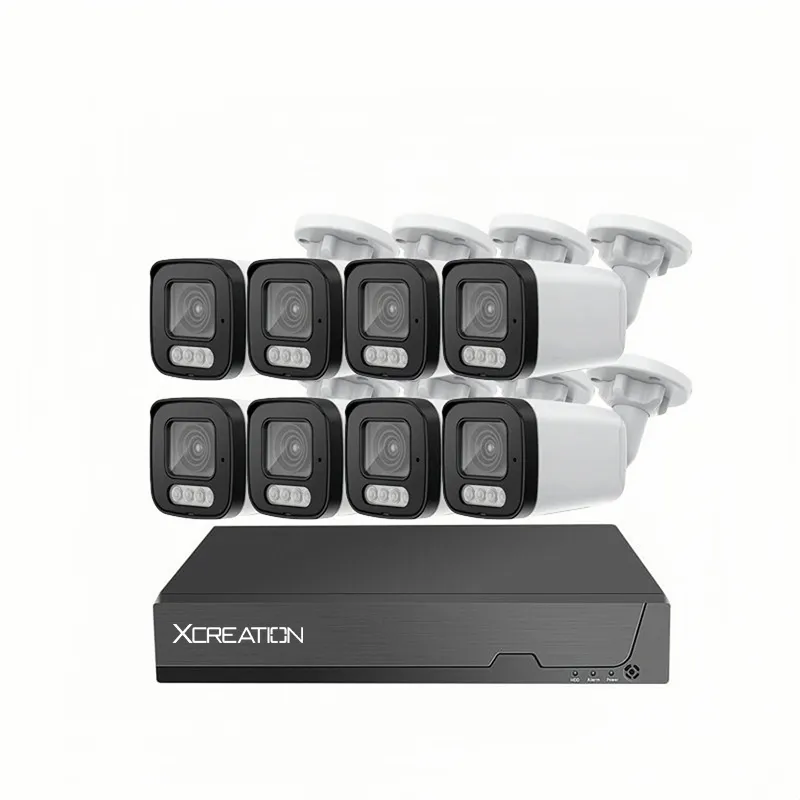 Xcreation camera nvr wifi CCTV system waterproof 8MP wireless ip camera nvr 4/8/16CH xmeye Matel Bullet wifi security camera kit