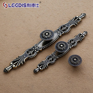 Lcedis Chinese Style Cabinet Drawer Handles Zinc Alloy Bar Shape Antique Furniture Hardware <b>Wardrobe</b> Door Knobs - Product Image 1