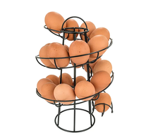 Support de distributeur d'oeufs en métal de conception en spirale support d'oeufs d'affichage de stockage rotatif à 360 degrés pour la cuisine