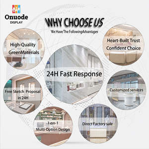 Vitrine de présentation de bijoux de luxe écologique en bois avec éclairage LED, taille et couleur personnalisables pour les bijouteries, <span class=keywords><strong>comptoir</strong></span> en verre durable - Product Image 3