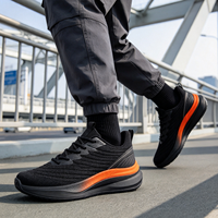 Chaussures de course sportives pour hommes ultra-légères à lacets, semelle extérieure en caoutchouc amortissant personnalisée, baskets décontractées