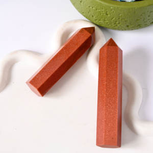 Tour en pierre de grès dorée, pointe de cristal, pierre de guérison, ornement Feng Shui pour la décoration de la maison et du bureau, vente en gros - Product Image 6