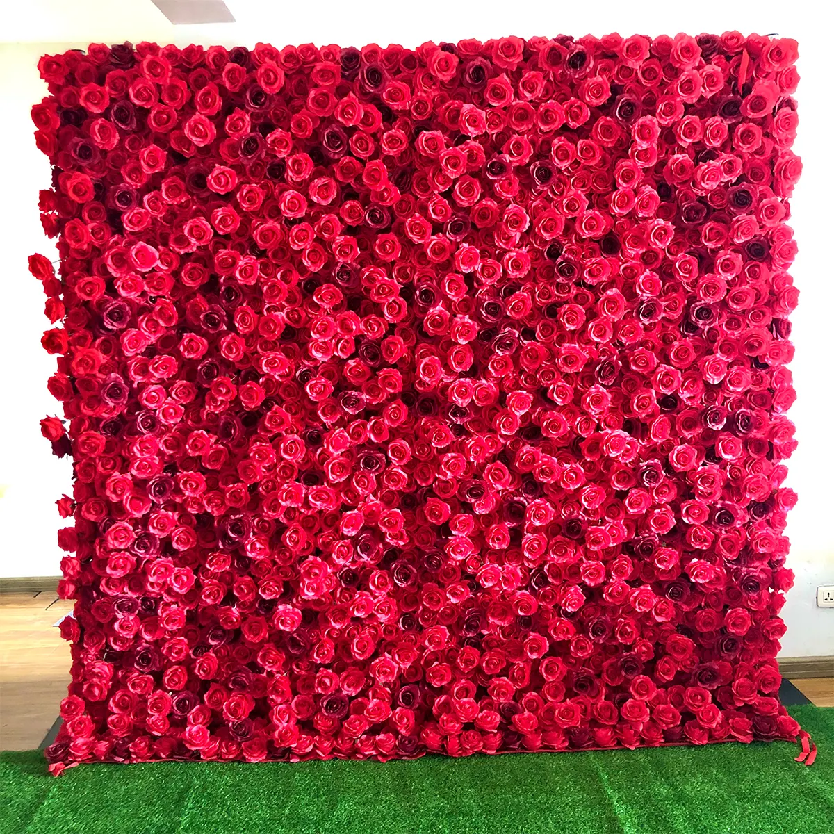 Lant asılı plastik düğün dekorasyon 40*60 kırmızı çiçek gül duvar zemin çiçek duvar