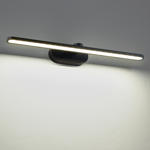 Applique murale LED moderne noire, corps en aluminium rectangulaire, commande tactile, intensité variable, lumière blanc chaud 3500K pour salon - Product Image 4