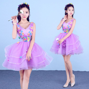 chiffon vs satin bridesmaid dresses A-Line Satin Chiffon V-Neck Sleeveless Long Bridesmaid Dress with Slit