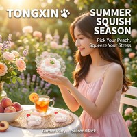 Mochi à remontée lente en silicone, pâte à modeler crémeuse, gâteau de pêche moelleux à presser, jouet sensoriel anti-stress pour TDAH, Kawaii, personnalisé, en gros TONGXIN