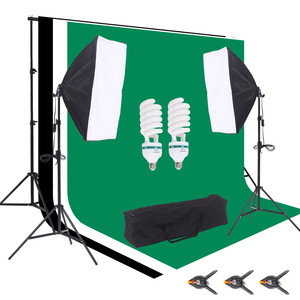 Achtergrondstandaard Fotostudio Achtergronden Stand Kit Voor Fotografie Rekwisieten Portretproductshoot Met Mousseline Effen Kleur Achtergrond - Product Image 1