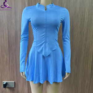 Completo Autunnale Personalizzato Due Pezzi con Gonna da Donna, Giacca con Zip a Tinta Unita e Minigonna a Pieghe, Set Casual Due Pezzi con Gonna Abbigliamento Donna - Product Image 1