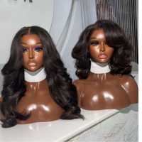 Wig Rambut Manusia Brazil Virgin Raw Double Drawn Berkualitas Tinggi 13x4, Wig Fumi HD Tanpa Lem Vietnam Lace 13x4