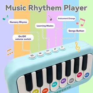 BWNOPQ B0FXB22D7Z แบบพกพาคีย์บอร์ดเปียโนเด็กเครื่องดนตรีการเรียนรู้ของเล่นแสงสีรุ้งสำหรับเด็กวัย 3-5 ปี - Product Image 5