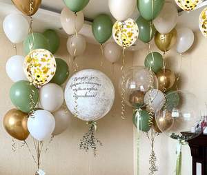 Meilleures ventes Senior Green Arch Garland Helium-Ready avec des rubans et des poids pour un anniversaire vert vibrant Balloon Party Set - Product Image 4