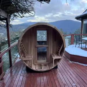 <span class=keywords><strong>Sauna</strong></span> Tradicional de Vapor para Exteriores, para 4 a 6 Personas, Bañeras de Hidromasaje, Saunas de Barril para Exteriores - Product Image 2