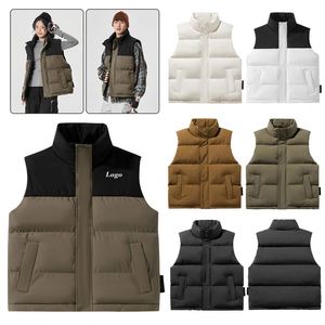 Wholesale Custom Logo Lightweight Full Zip up Sleeveless Down Jacket Warm Padded Quilted Coat Puffer Men's <b>Vests</b> & Waistcoats - Product Image 1