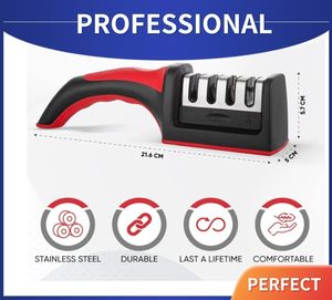 NEW Mini Professional 3 Stages Non Slip Rubber Handle Knife <b>Sharpener</b> Manual 2-in-1 Kitchen Knife <b>Sharpener</b> - Product Image 4