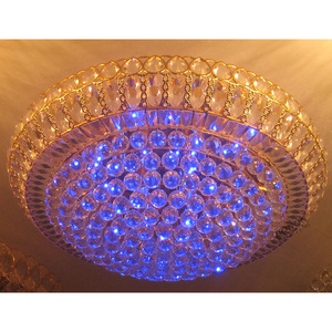 Luz de techo Led Lámpara de techo de cristal redonda Led europea en sala de estar y comedor Lustre Luz de techo de cristal de moda - Product Image 2