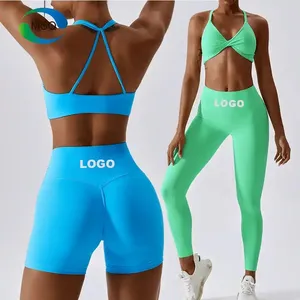 Ropa activa de Yoga sin costuras para mujer, ropa deportiva sexy de secado rápido para correr en interiores, venta al por mayor