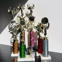 Trophée Acrylique Étoile avec Base Marbrée, Plaqué Or, Logo Personnalisé, Durable, Style Sportif, Médailles de Reconnaissance pour Ballet, 240mm