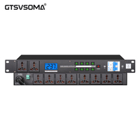 GTSVSOMA DR408 Séquenceur d'alimentation 10 canaux 1U en métal pour montage en rack, alimentation 8000W, écran LCD rétroéclairé, affichage de la tension, AC 100-240V