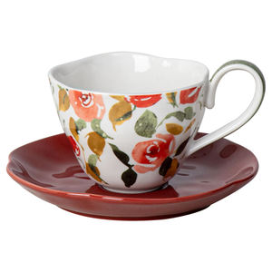 Juego de tazas y platillos de Té de moda clásica británica de 200ml, taza de café, regalo de fiesta de boda, tazas de cerámica francesa con flores de jardín - Product Image 2