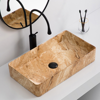 ODM OEM Lavabo de salle de bain rectangulaire personnalisé Lavabo en céramique Lavabo en marbre