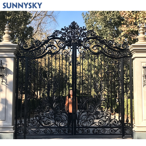 Sunnysky thiết kế phía trước lối vào nhà cổng đúc lối vào chính nhập kim loại rèn sắt cửa - Product Image 2