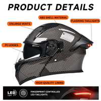 Promotion Casque Moto Ouvert ABS Modulaire avec Feu Arrière LED Homologué DOT Toutes Saisons pour Cyclisme & Motocross