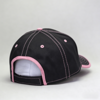Casquette de baseball noire et rose à surpiqûres contrastées, visière incurvée, réglable, rétro, bicolore, décontractée pour femme