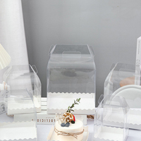 Vente en gros grande boîte d'emballage de gâteau transparente en plastique carré de présentation de gâteau de boulangerie de mariage Pop