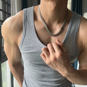 Confezione da 3 gilet senza maniche con Logo personalizzato e muscolatura taglie forti canotta <span class=keywords><strong>a</strong></span> coste da <span class=keywords><strong>uomo</strong></span> per il Fitness - Product Image 3