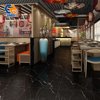 Carreaux de porcelaine effet marbre Nero Marquina 600x600mm - Antibactériens, antidérapants, design moderne pour salle de bain, appartement, villa, bordures et accents