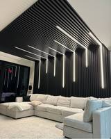 Bande de bois MDF en fibre de polyester Isolation phonique Akupanel Réduire les distractions Acoustique pour salle de musique Ménage Panneau mural à LED