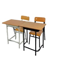 Muebles para Escuela Secundaria, Conjunto de Escritorio y Silla para Estudiantes, Escritorio y Silla Escolar de Madera
