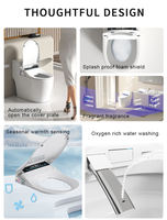 Siège de bidet intelligent en ABS en forme de U et en forme de V, certifié CE IPX4, avec chauffage du siège, réglage de la température de l'eau, lavage des hanches et télécommande