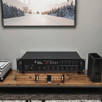Penguat Daya PA Tegangan Konstan Tianlai L-2100 5 Zona 120W hingga 650W Bluetooth FM USB SD Prioritas Mikrofon untuk Penggunaan Sistem Speaker