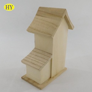 Barato al por mayor de madera sin terminar Casa de pájaro jaula de pájaro - Product Image 2