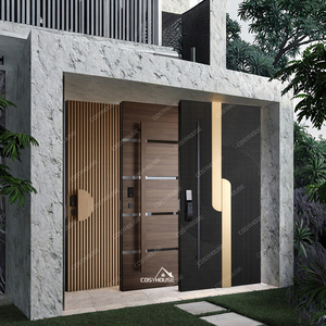 Puerta de Entrada Moderna Antirrobo de Acero Inoxidable con Diseño Innovador de Cosyhouse China, con Garantía de 5 Años - Product Image 4