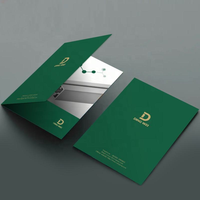 Carpeta de Archivo y Tarjetas de Visita Personalizadas con Laminación Brillante en Relieve, Cartón con un Bolsillo, Impresión Digital