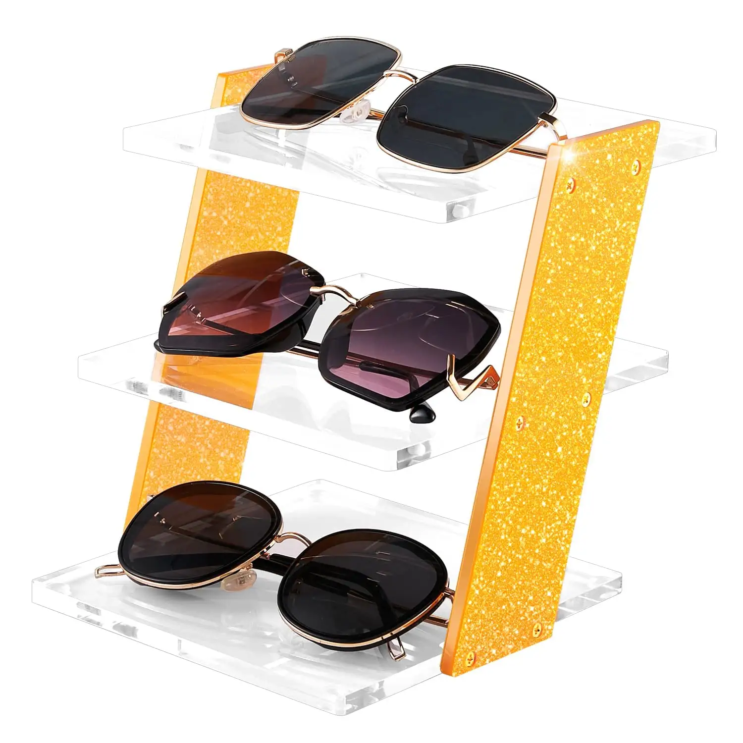 Espositore in acrilico per uso domestico porta occhiali da sole in acrilico Rack a 3 strati